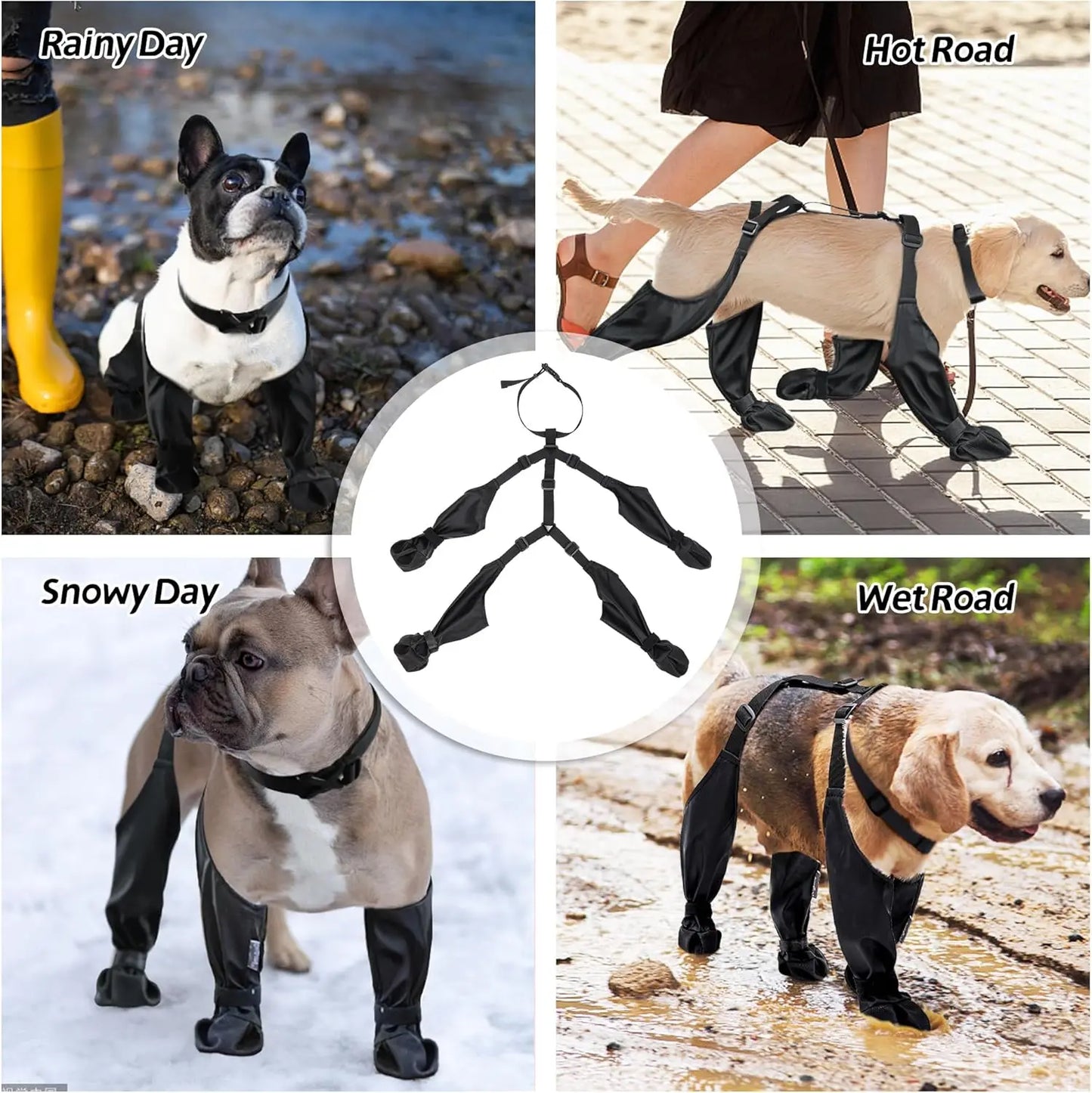 Outdoor Walking Dog Boots Waterproof Leggings With Straps