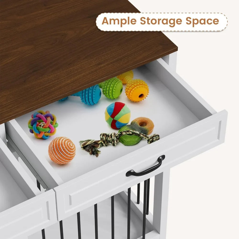 Extra Large Furniture Style Wooden Dog Crate 93 Inch Indoor