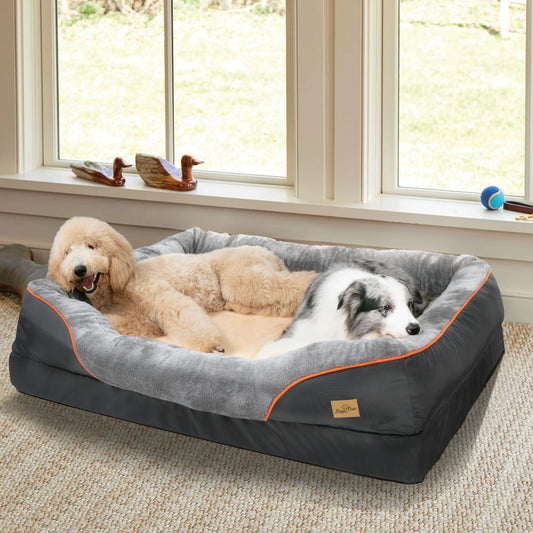 Large Dog Bed Soft Comfortable Anti Allergy Warm Fleece Removable Washable Cover Waterproof Pet Bed