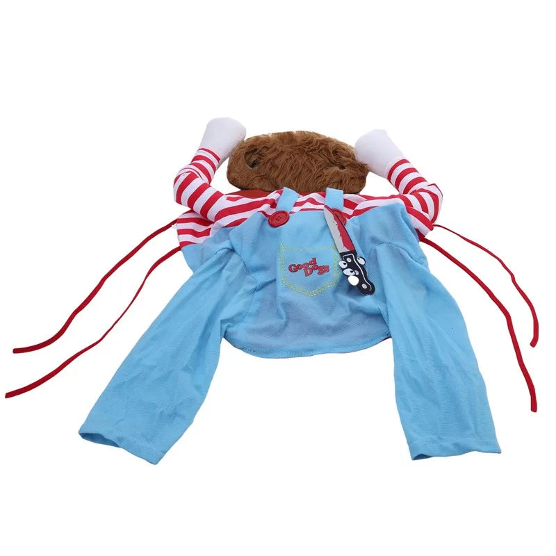 Funny Dog Chucky Costume Sweatshirt Set Halloween Pet