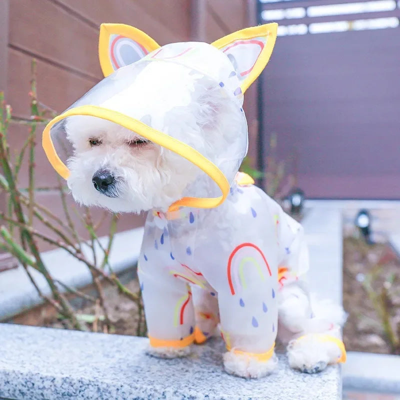 Dog Raincoat Waterproof Hooded Pet Clothes Apparel For Dogs