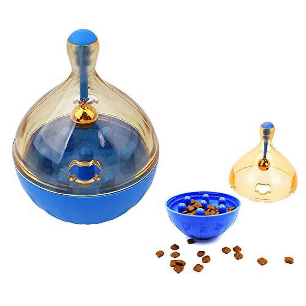 2 Piece Slow Feeder Toy for Cats and Dogs Interactive Pet Feeding Tumbler Puzzle Dispenses Treats Improves IQ and Reduces Bloating
