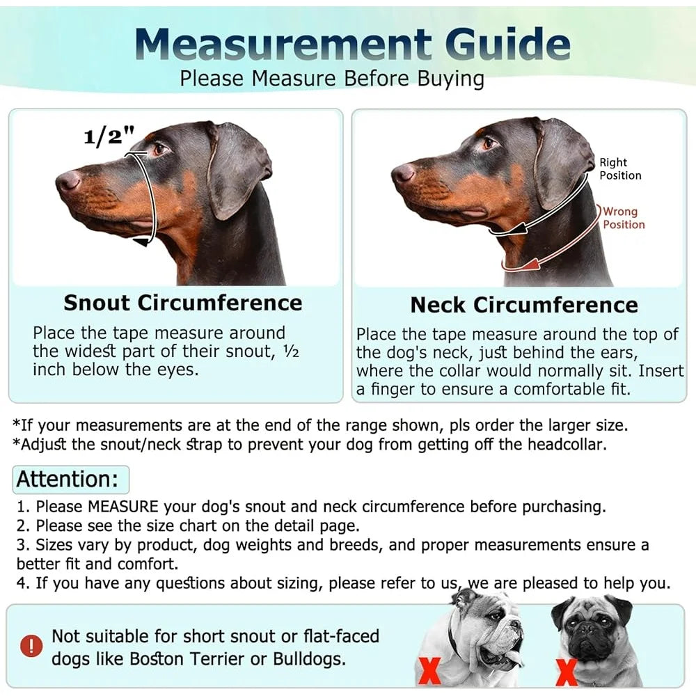 No Pull Dog Head Halter for Heavy Pullers Gentle Face Harness with Reflective Leash for Medium Aggressive Dogs
