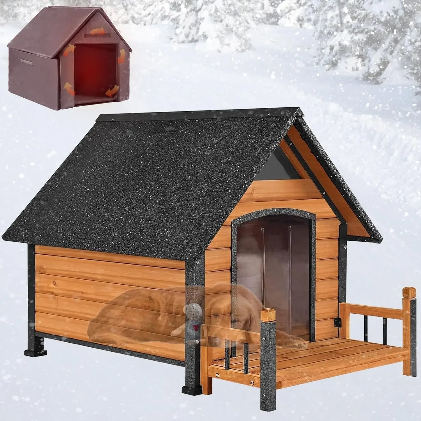 Outdoor Dog House for Large Breed Weatherproof Kennel