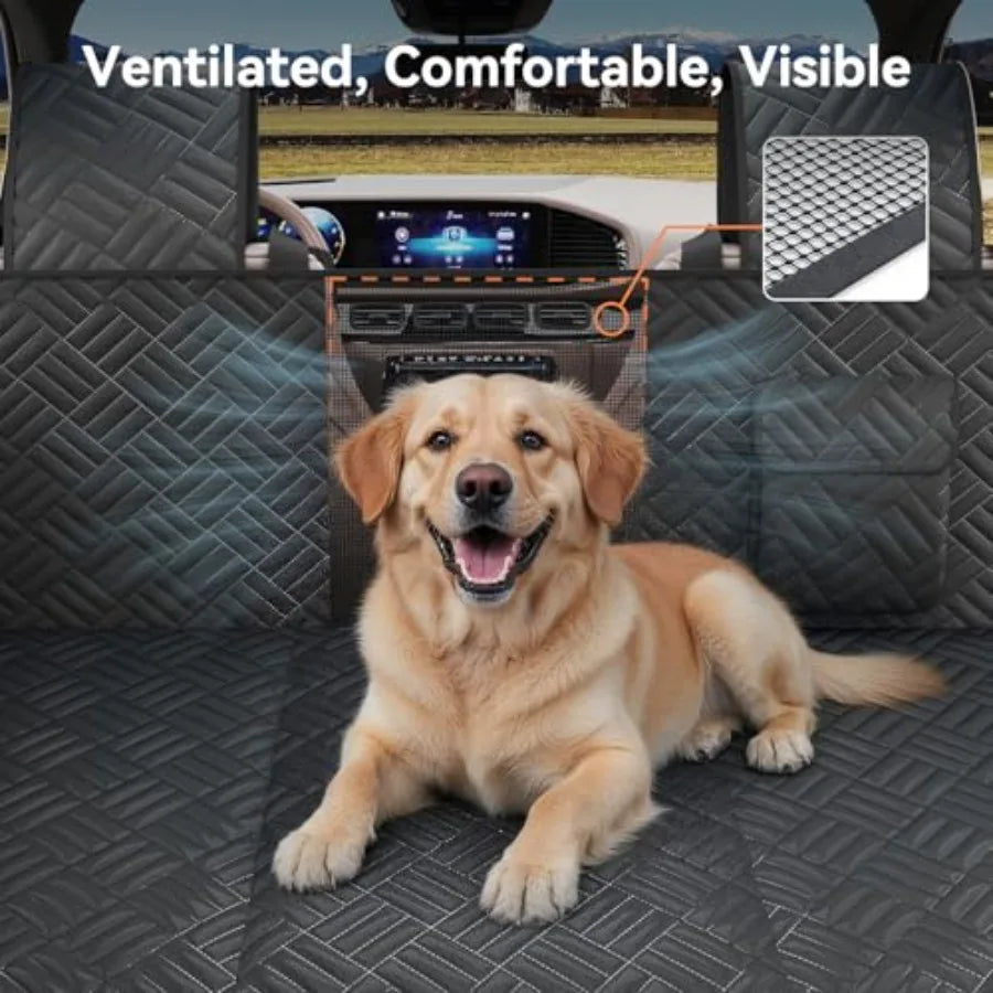 Heavy Duty Waterproof Dog Car Seat Cover With Hard Bottom Backseat Extender For Sedan SUV And Truck Full Coverage