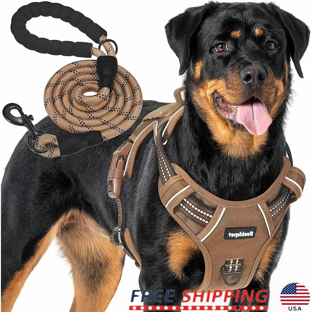 Heavy Duty Tactical Dog Harness No Pull Reflective Molle