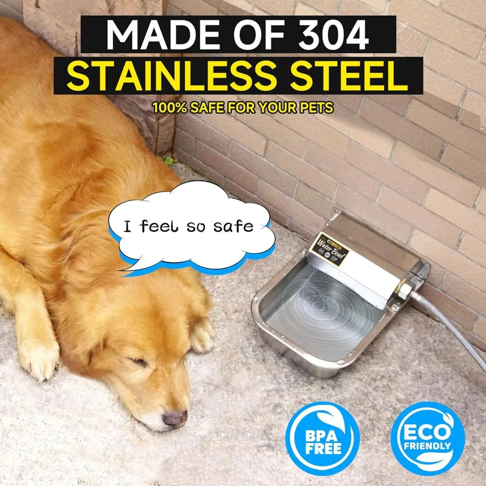 Automatic Dog Waterer 3L Stainless Steel Auto Fill For Pets
