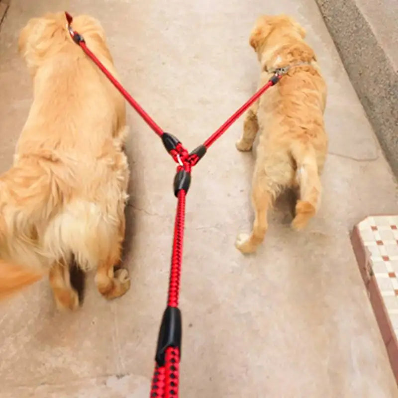 Pet Double Leash 360 Degree Rotation Knotless Dog Walking Leash Nylon Safe Traction Ropes