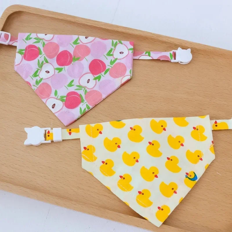 Fruit Printing Bandanas For Dogs And Cats Triangle Adjustable Scarf Pet Dog Puppy Grooming Accessories