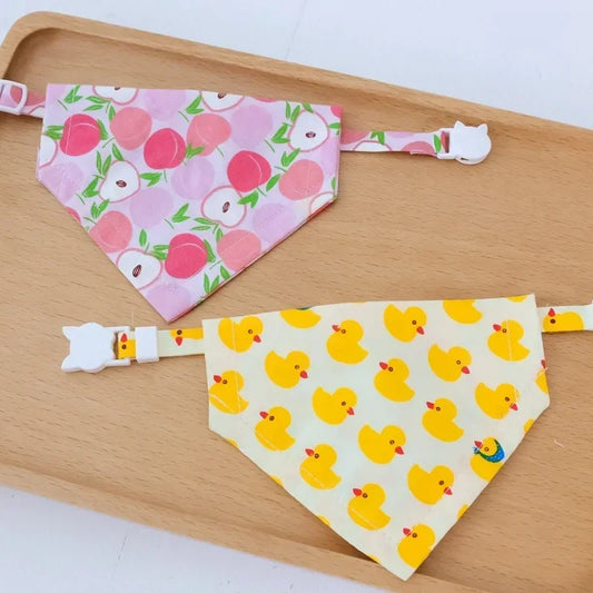 Fruit Printing Bandanas For Dogs And Cats Triangle Adjustable Scarf Pet Dog Puppy Grooming Accessories