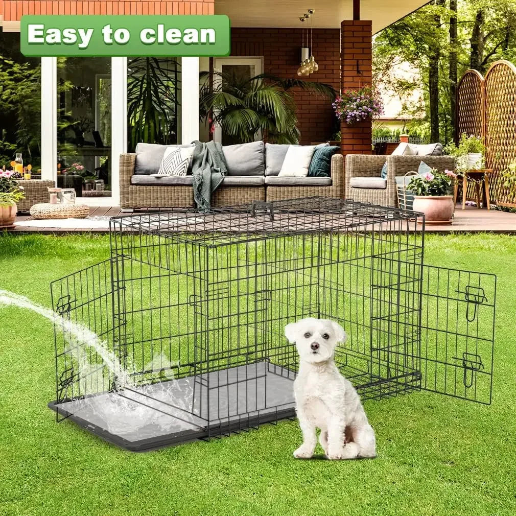 42 Inch Folding Metal Wire Dog Crate For Large Dogs