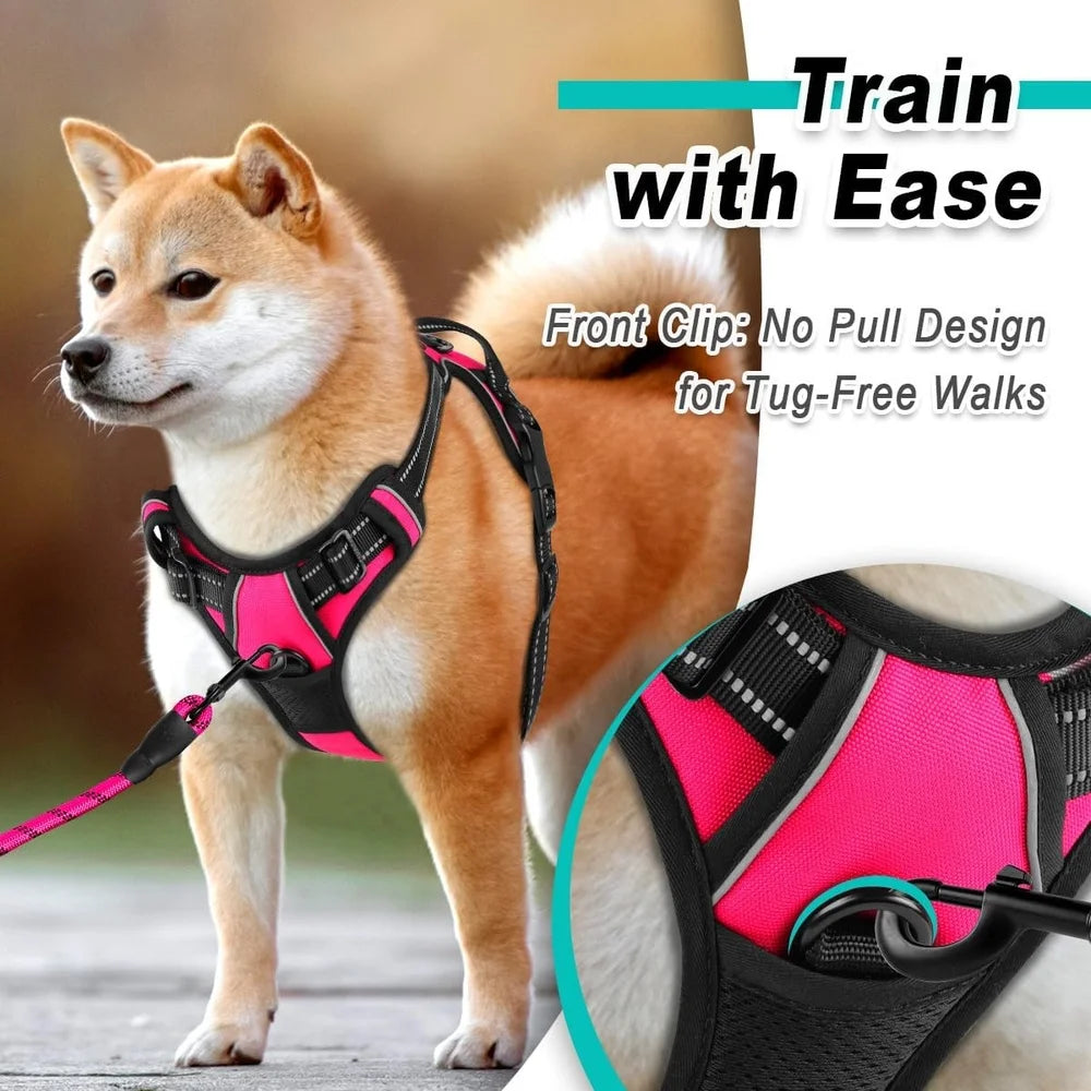 No Pull Dog Harness Adjustable Reflective Pet Vest for Outdoor Activities Breathable Oxford Material Easy Control for Small Dogs