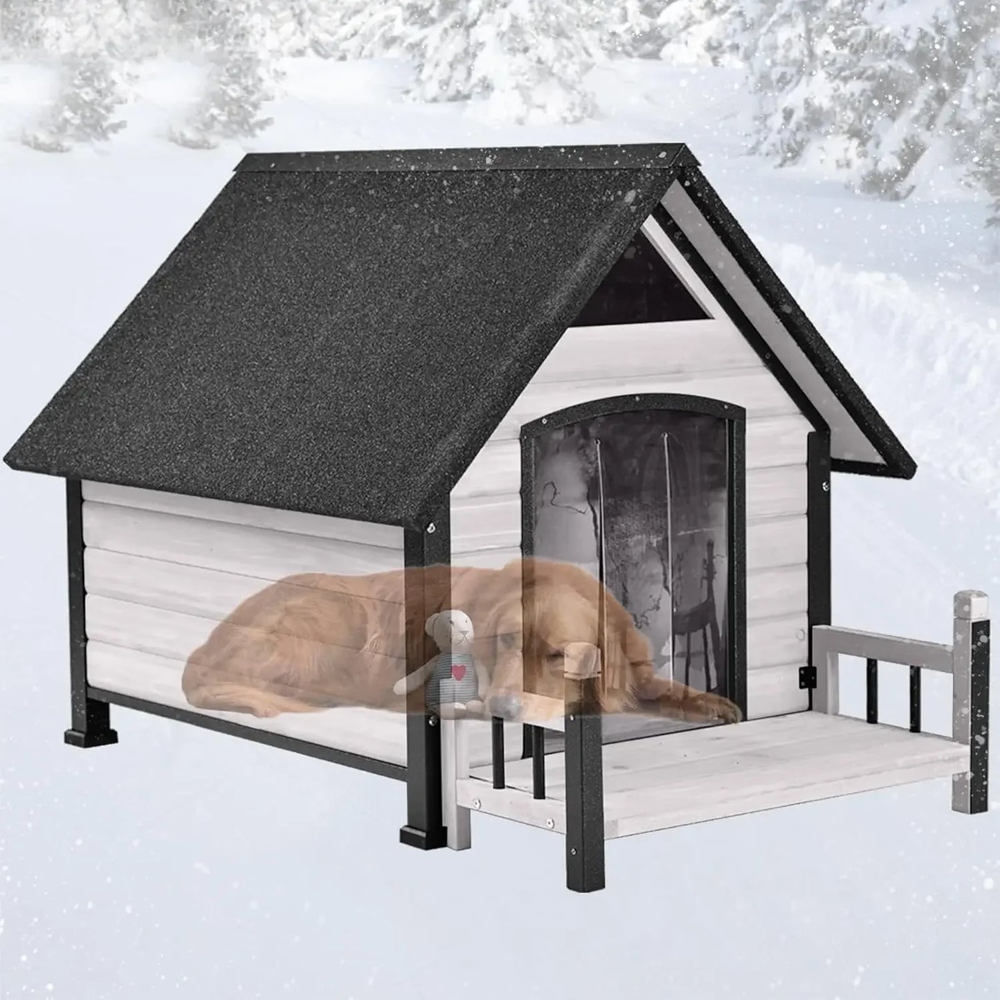 Outdoor Dog House for Large Breed Weatherproof Kennel