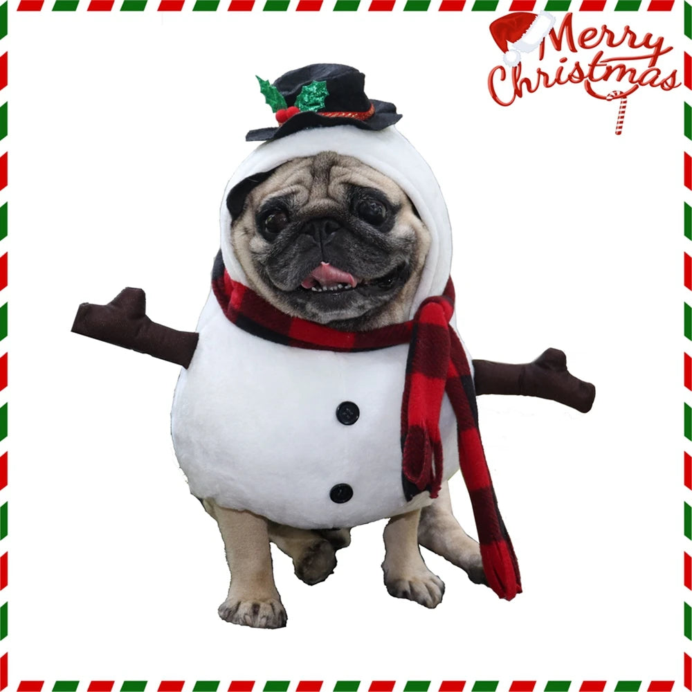 Halloween Snowman Costume For Dogs And Cats Winter Outfit