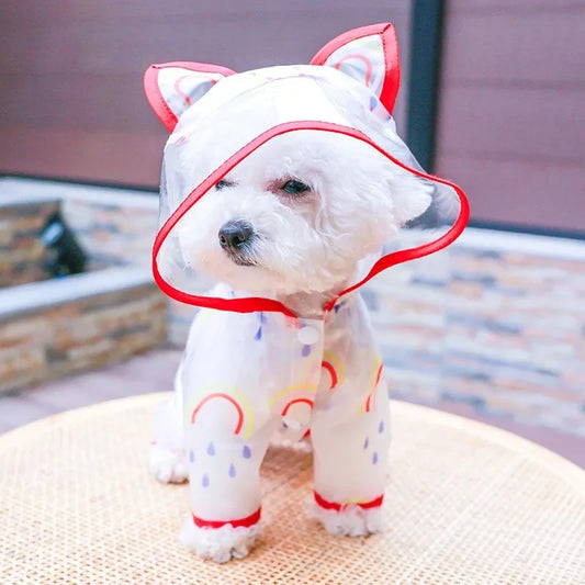 Dog Raincoat Waterproof Hooded Pet Clothes Apparel For Dogs