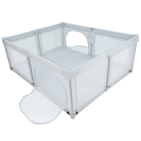 Dog Playpen Indoor Activity Center for Kids with Breathable Mesh Safety Fence