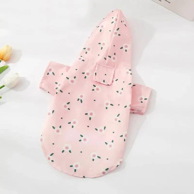 Dog Raincoat Summer Fashion Short Sleeve Waterproof Coat