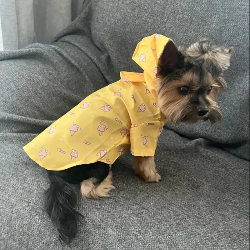 Dog Raincoat Summer Fashion Short Sleeve Waterproof Coat