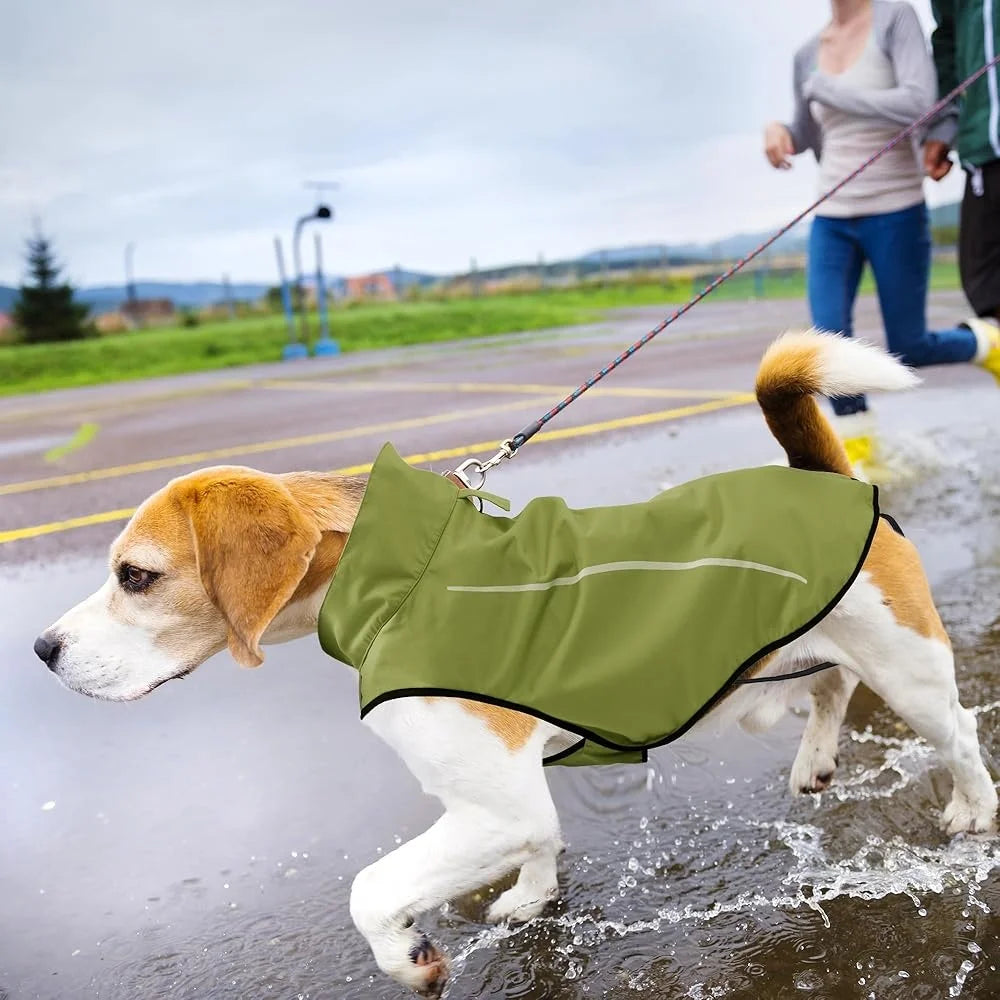 Reflective Dog Raincoat Waterproof Adjustable Lightweight Breathable Jacket With Leash Hole For Small Medium Large Breeds