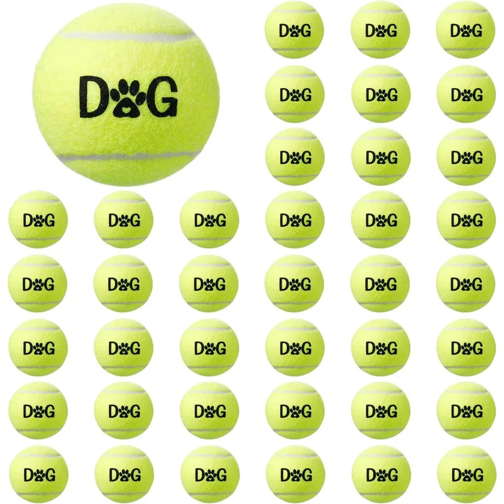 40 Pack 2.5 Inch Tennis Balls Dog Toys With Carry Bags