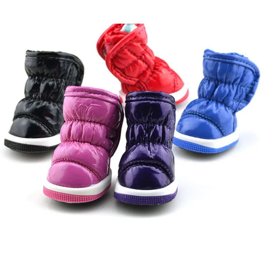 4 Piece Set Waterproof Dog Winter Rain Boots For Small Dogs