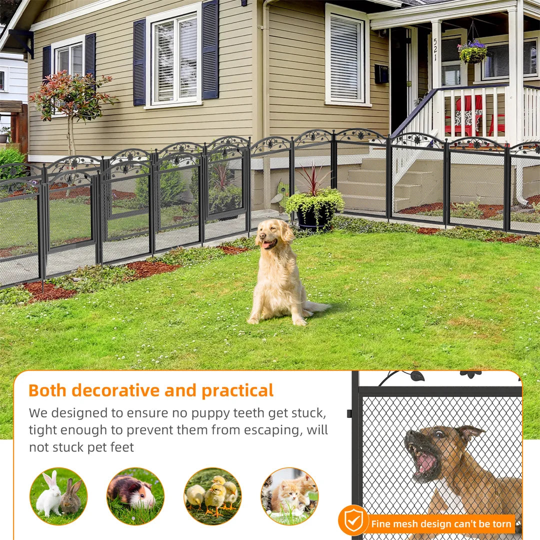 8 Panels DIY Heavy Duty Dog Playpen Outdoor Indoor Metal Fence with Waterproof Fertility Pad for Whelping and Training