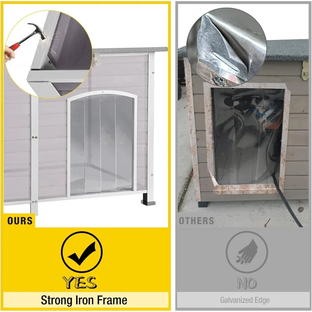 Large Insulated Outdoor Dog Kennel With Heater 59 Inch