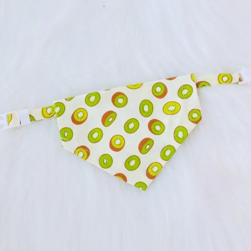 Fruit Printing Bandanas For Dogs And Cats Triangle Adjustable Scarf Pet Dog Puppy Grooming Accessories