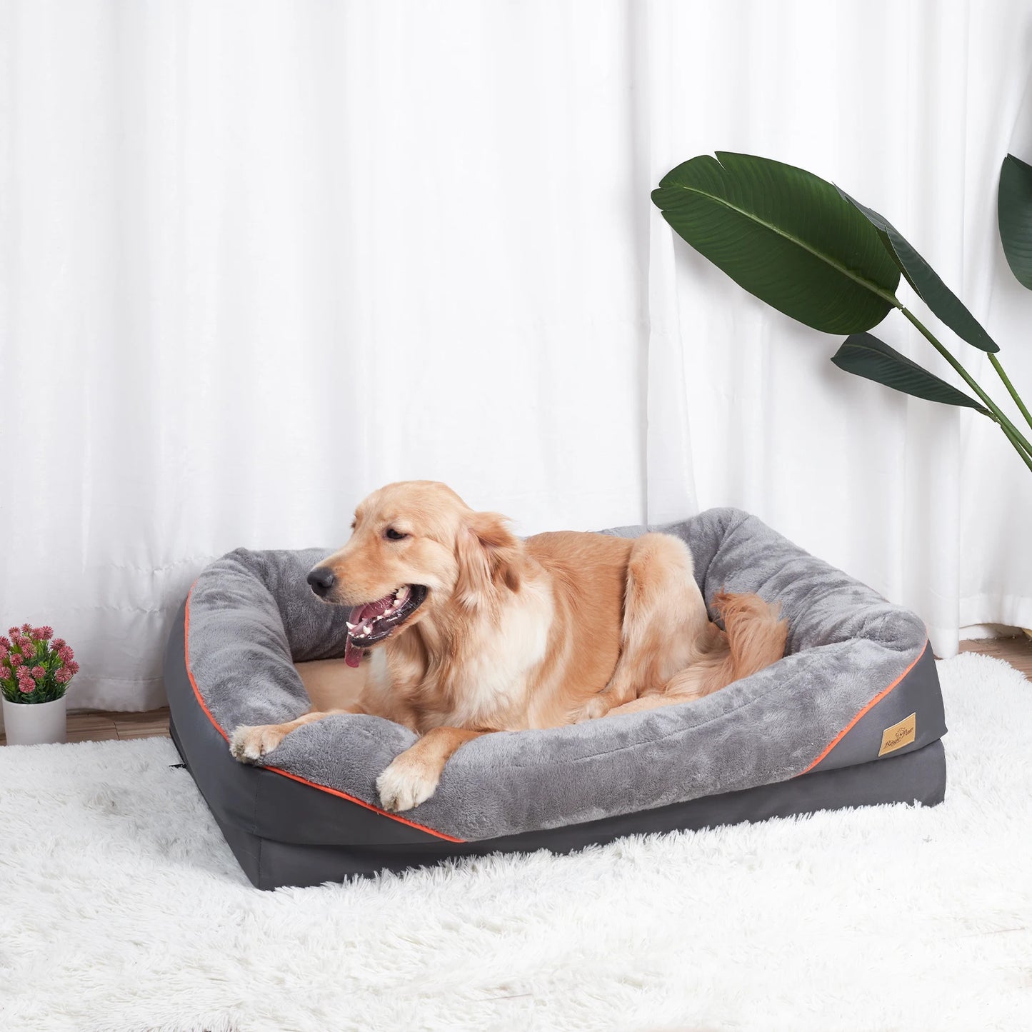 Large Dog Bed Removable Washable Cover Waterproof Fleece