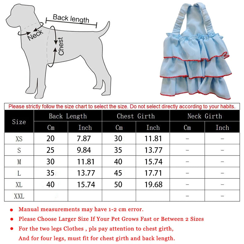 Dog Summer Dress Princess Style Pet Skirt Outfit For Dogs