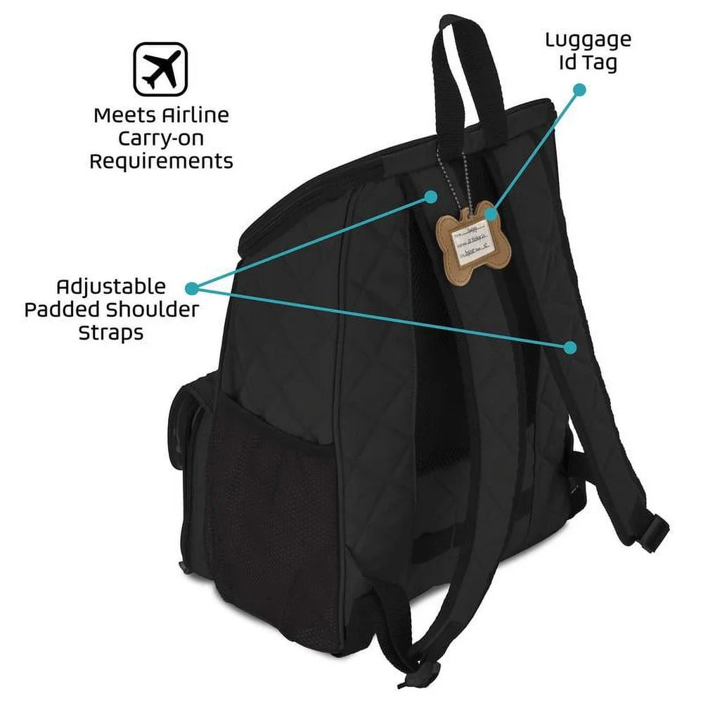 Pet Travel Backpack Organized Luggage for Small Dogs Spacious Design Comfortable Straps Easy Access for Toys Food Water Leash and Waste Bags