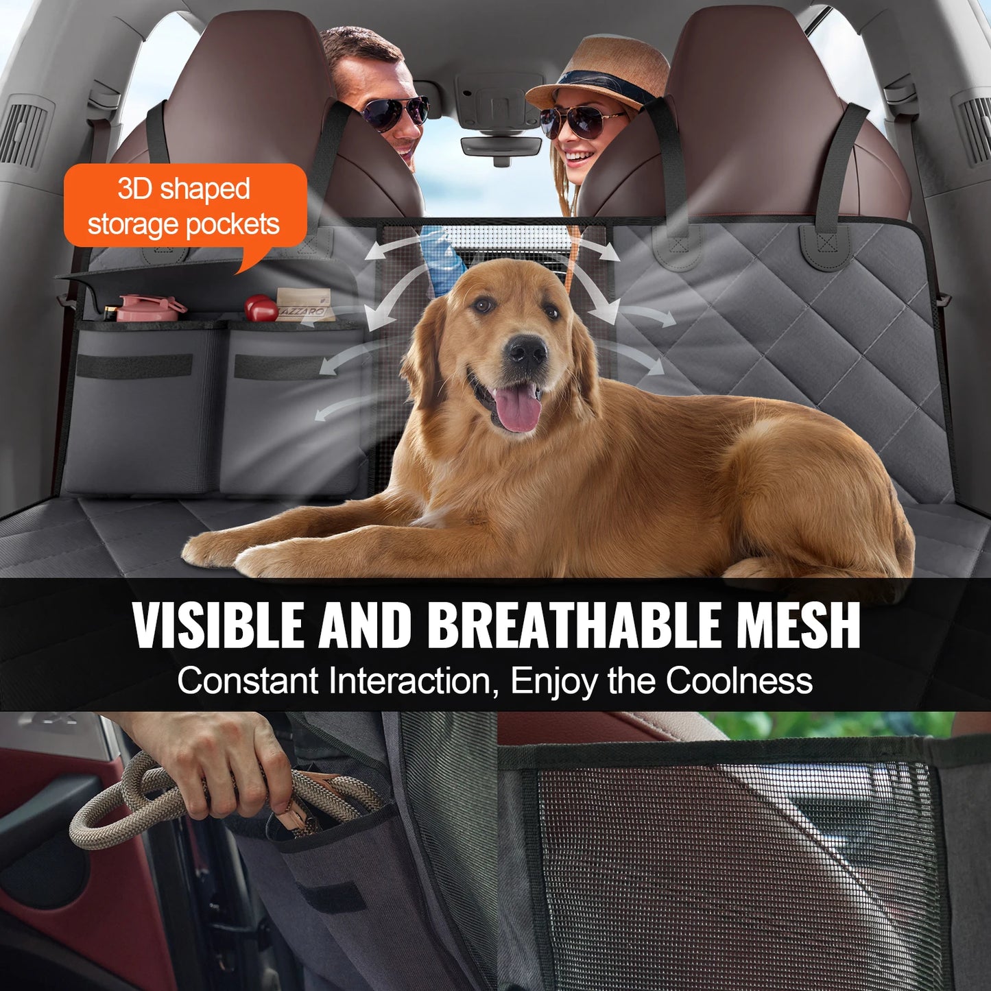 Dog Hammock Back Seat Extender Waterproof Car Cover