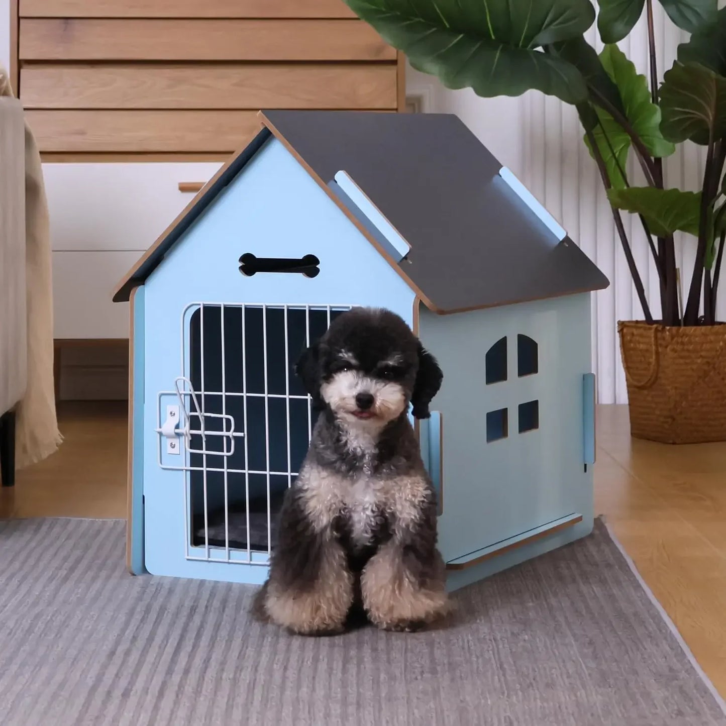 Cozy Wooden Indoor Dog House For Small Pets And Cats