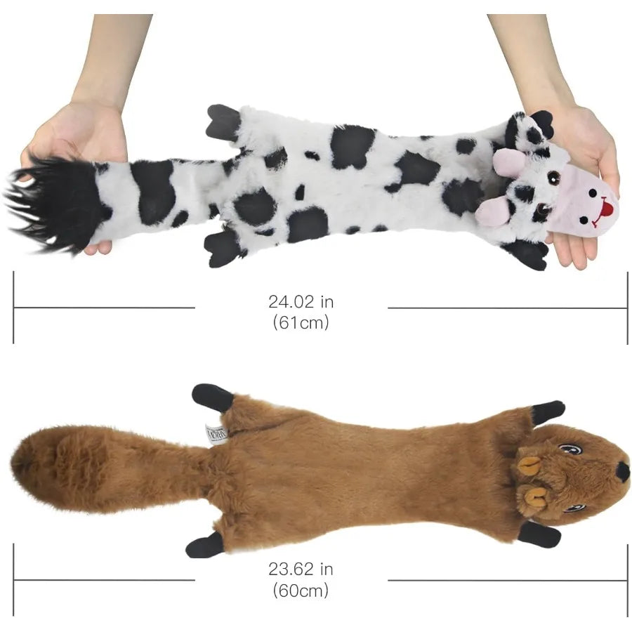 Dog Squeaky Toys 5 Pack Plush Crinkle Chew Toys for Large and Medium Dogs No Stuffing Ideal for Teething and Boredom