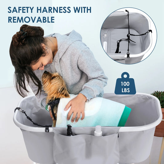 Portable Pet Bathtub Foldable Elevated Small Medium Dog Bath Tubs for Bathing Shower Grooming Washing Pool