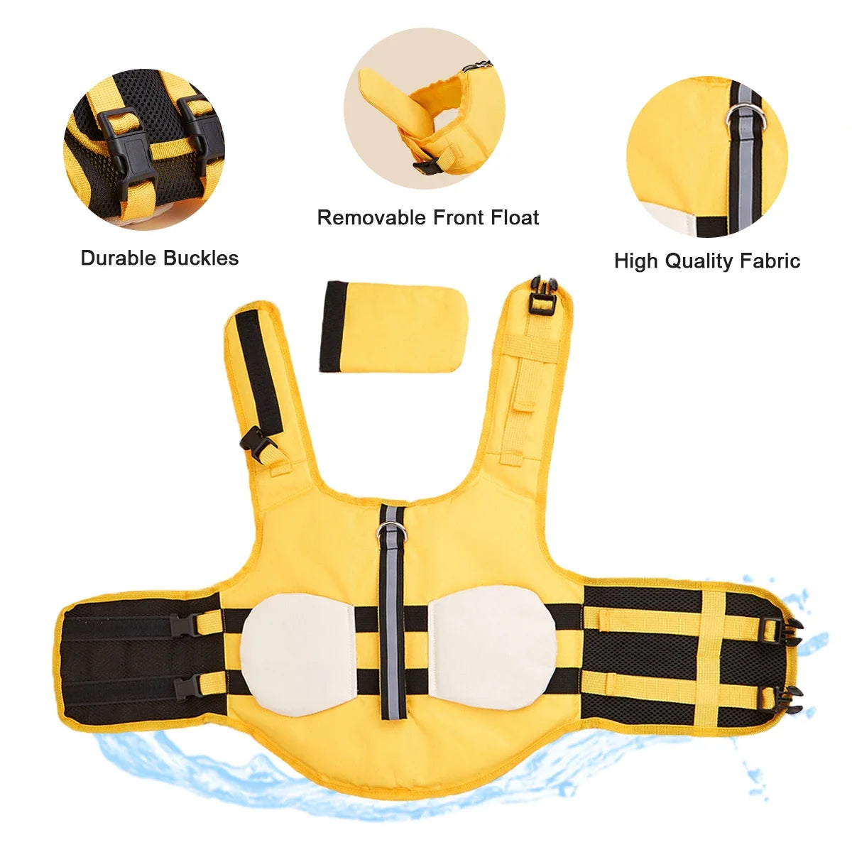 Dog Life Jacket Reflective Adjustable Flotation Vest
