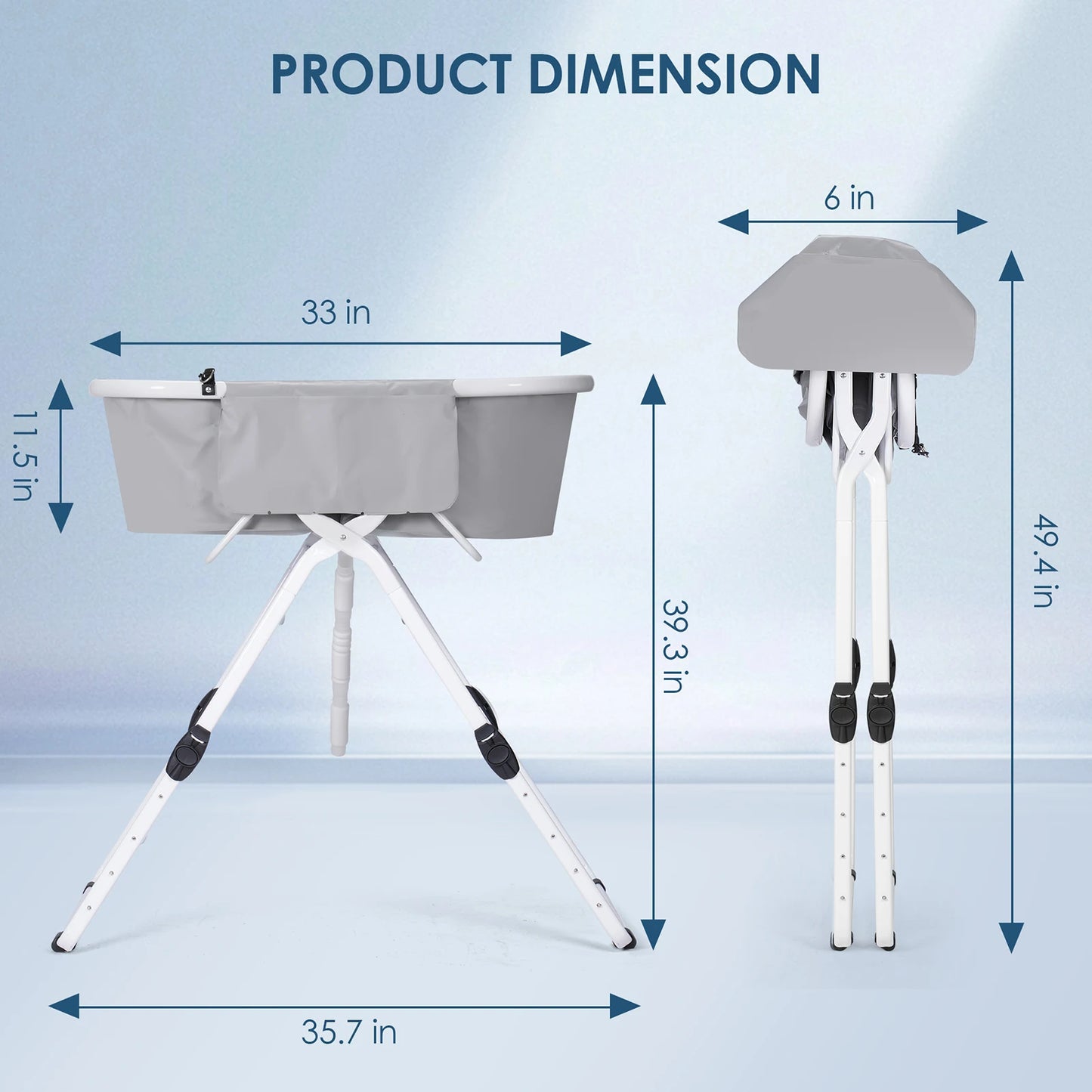 Portable Pet Bathtub Foldable Elevated Small Medium Dog Bath Tubs for Bathing Shower Grooming Washing Pool