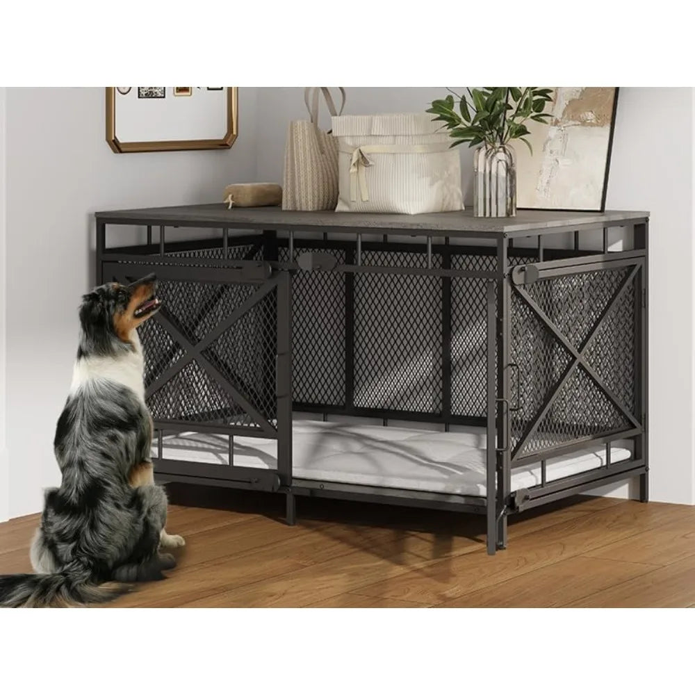 Masterpiece Dog Crate Furniture Heavy Duty 43 Inch Universal Large Corner Dog Crate Indoor Pets Chewproof Durable