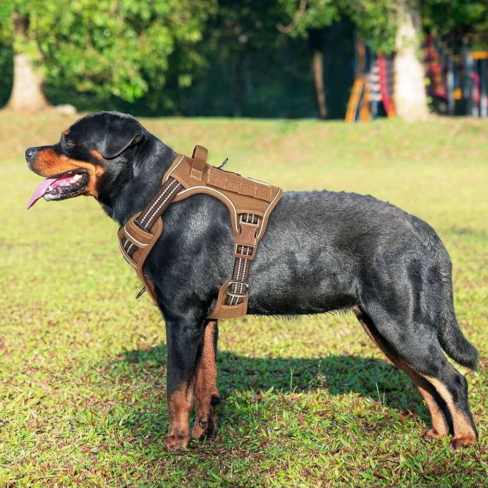 Heavy Duty Tactical Dog Harness No Pull Reflective Molle