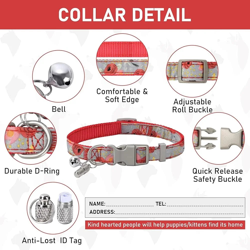 Adjustable Small Dog Harness Collar Leash Set No Pull Soft Mesh Reflective Vest with ID Tag