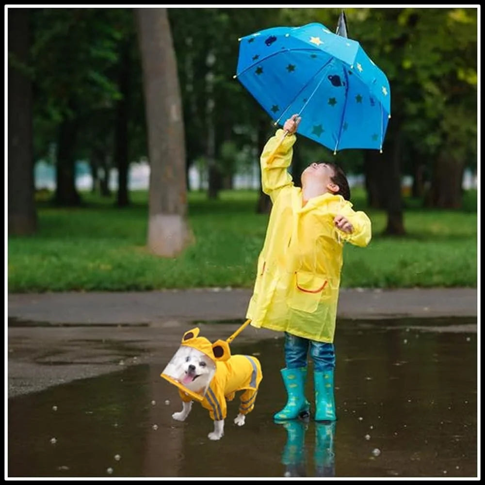 Waterproof Dog Rain Jacket Reflective Poncho for Medium Dogs