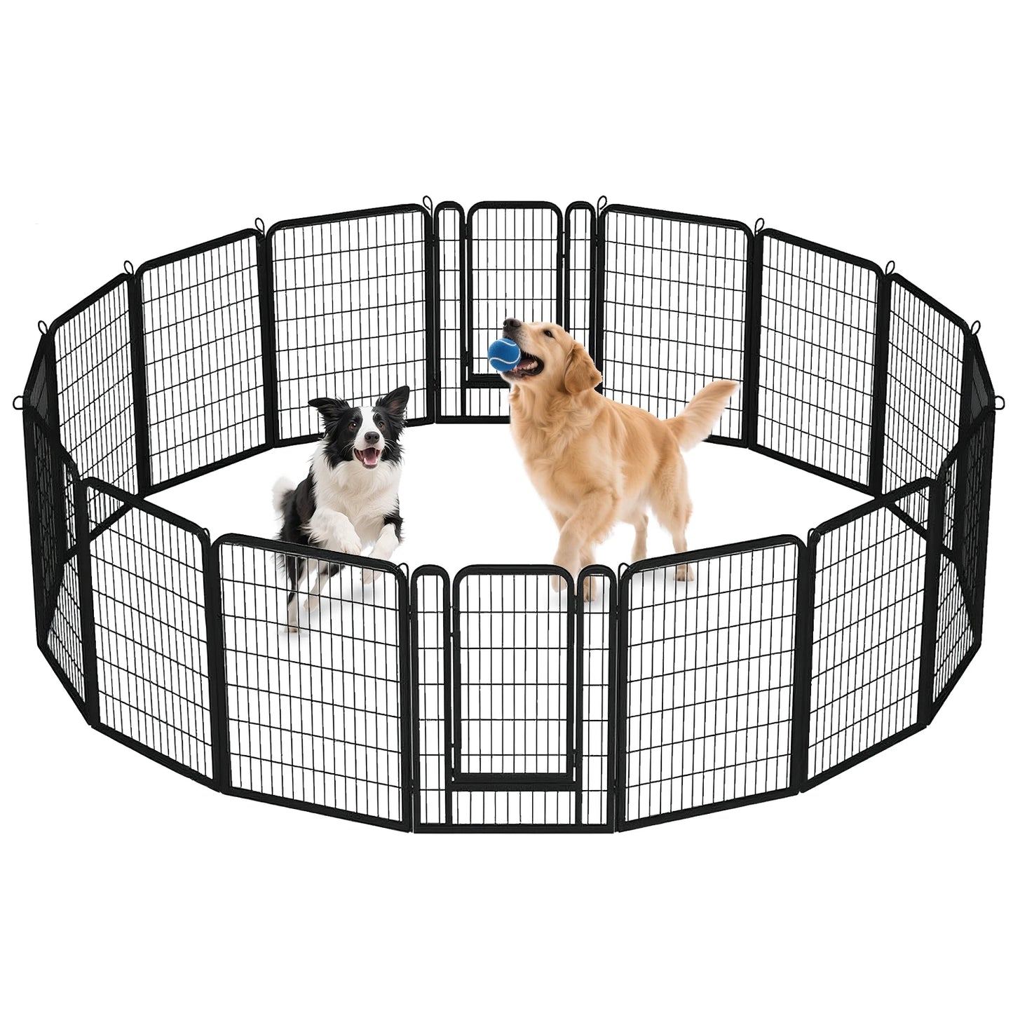 Foldable Dog Playpen With Door Outdoor Indoor Fence