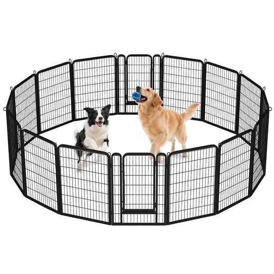 Foldable Dog Playpen With Door Outdoor Indoor Fence
