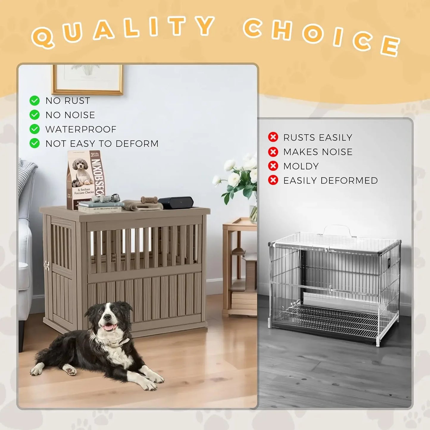 Lockable Dog Crate End Table For Small And Large Dogs