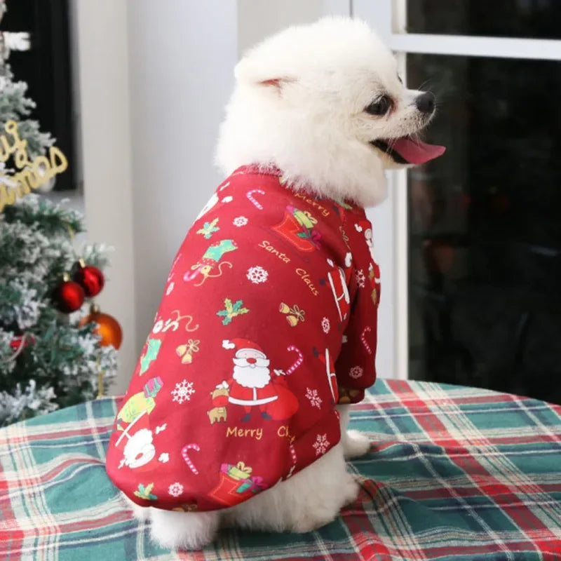 Christmas Dog Sweater With Warm Lining Pullover For Pets