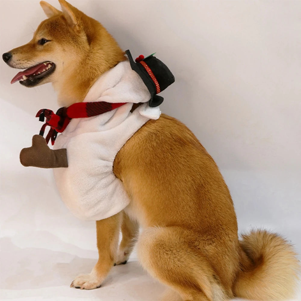 Halloween Snowman Costume For Dogs And Cats Winter Outfit