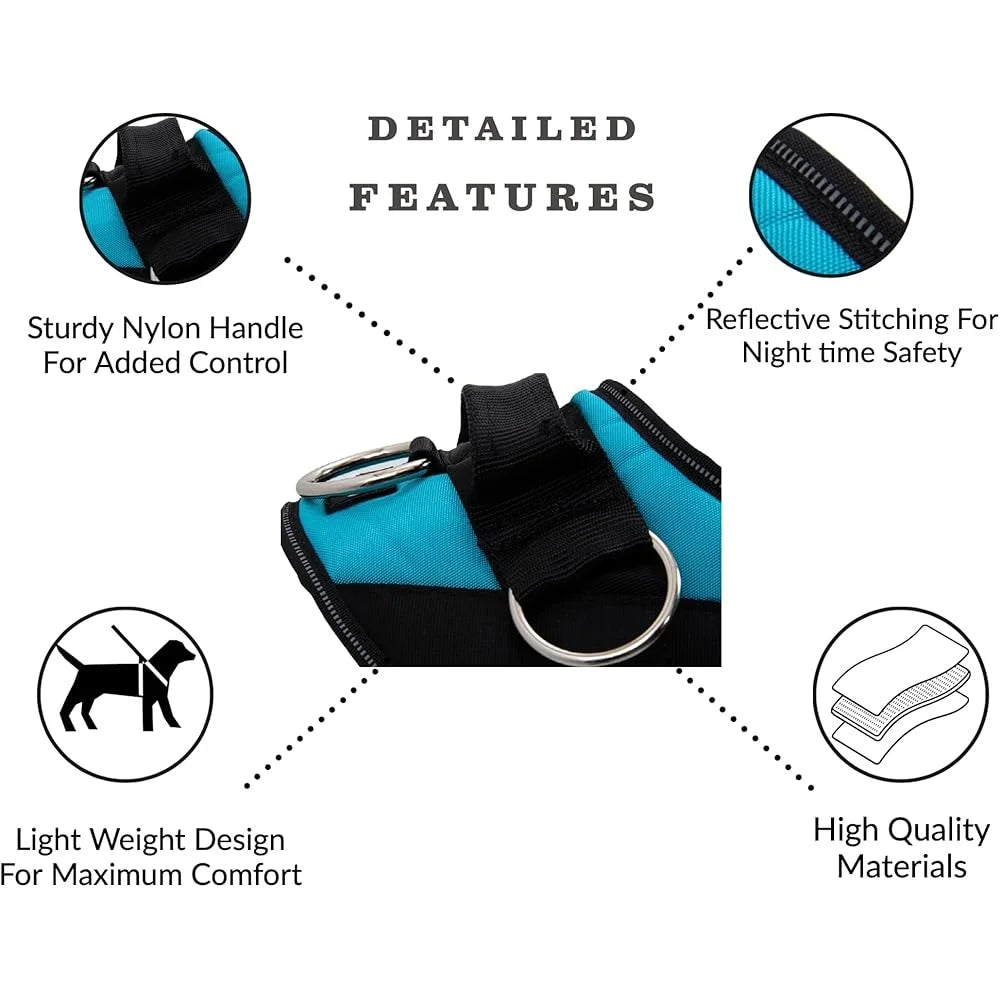 No Pull Dog Harness Reflective Soft Leash Vest With 3 Clips