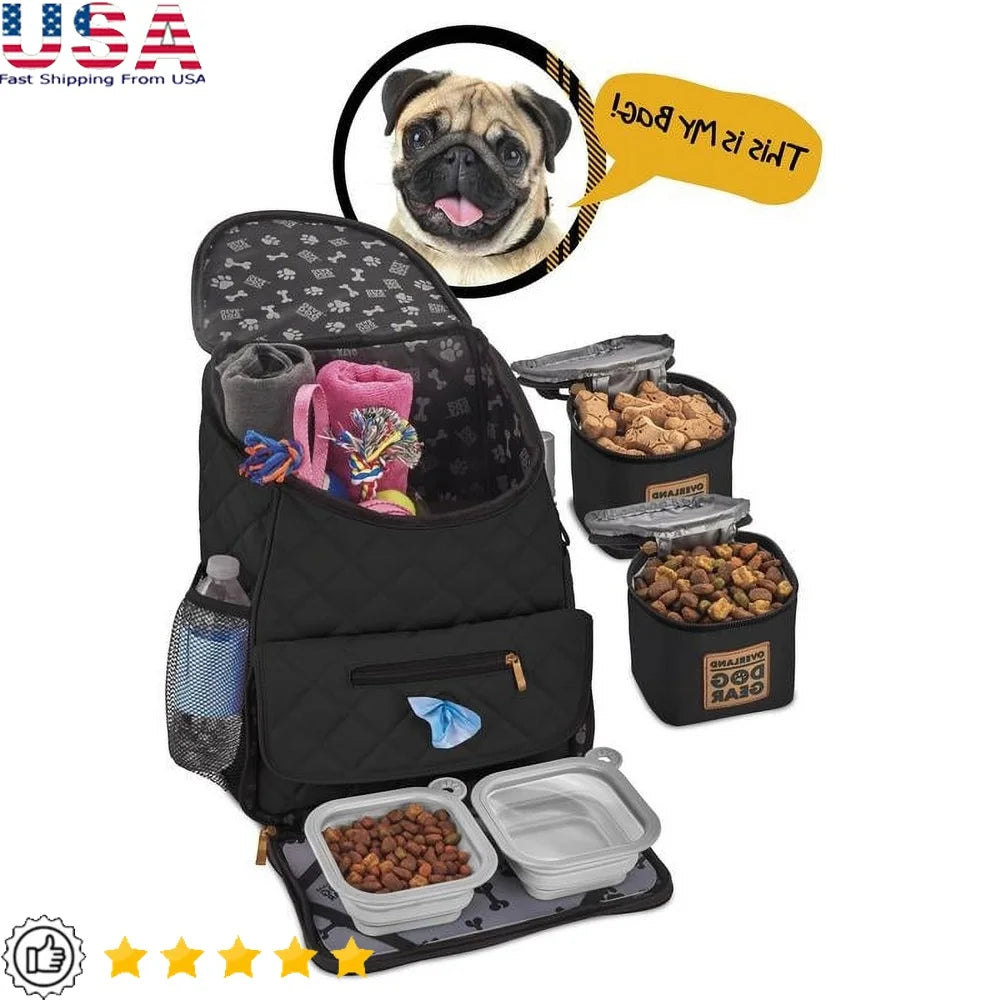 Pet Travel Backpack Organized Luggage for Small Dogs Spacious Design Comfortable Straps Easy Access for Toys Food Water Leash and Waste Bags