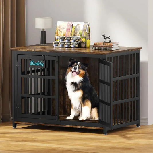 Dog Crate Furniture With Name Tag Heavy Duty Indoor Kennel