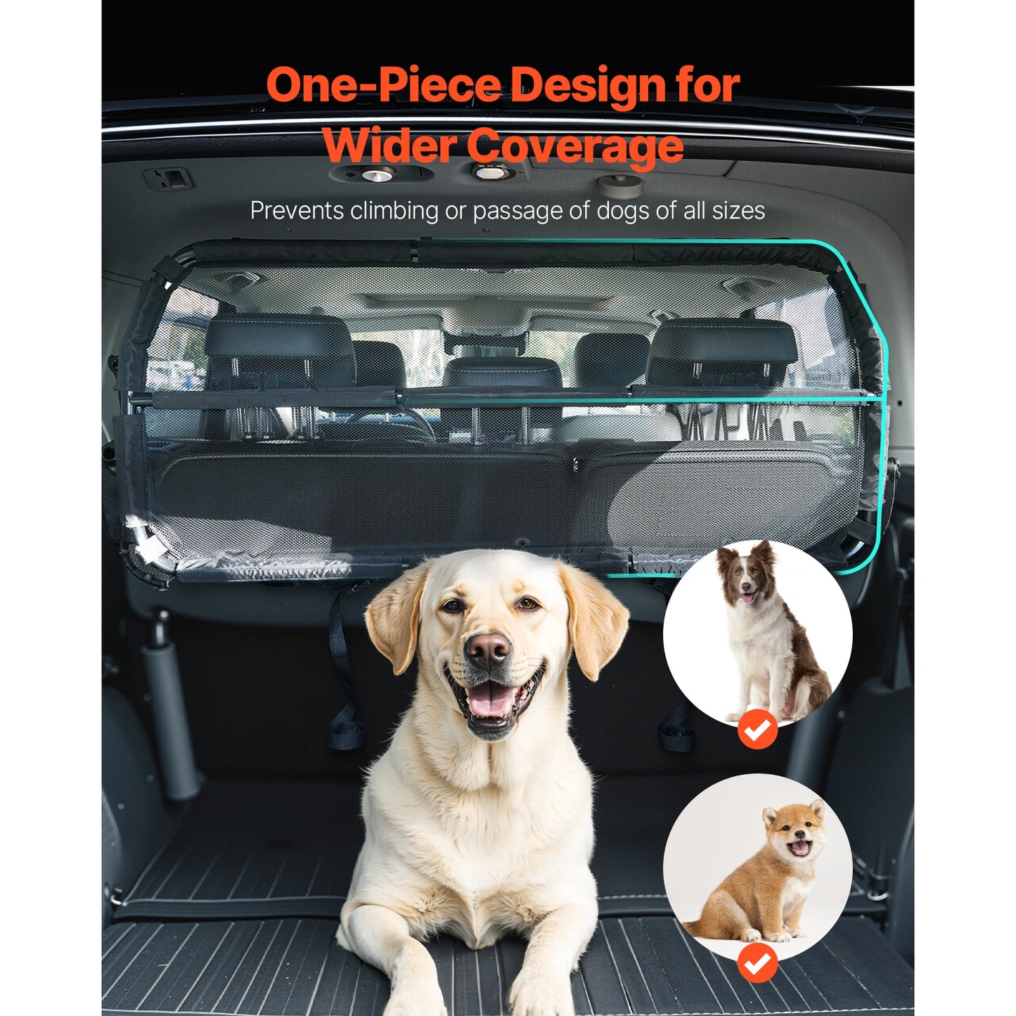 SucceBuy Dog Car Barrier See Through Mesh Universal Fit